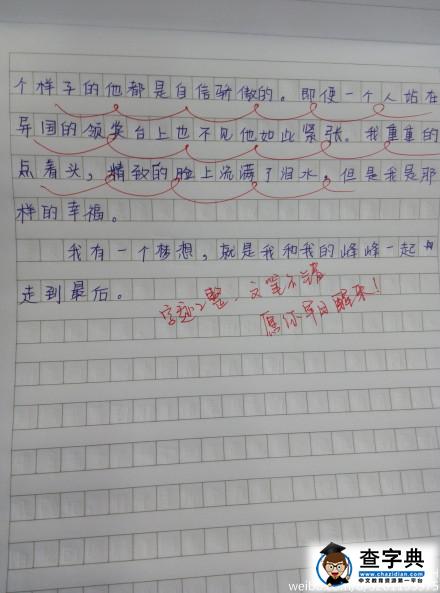 小学生作文写梦想 要和李易峰一起走到最后3