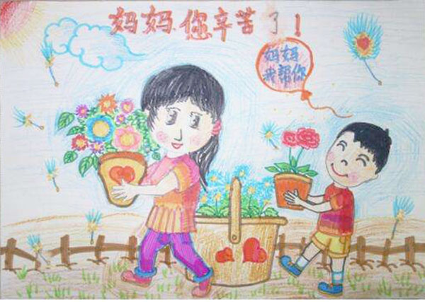 2017三八妇女节儿童画作品欣赏3