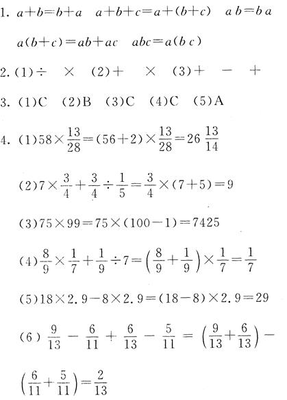 北师大版六年级下册数学第5章·总复习数与代数5、数的运算（第4课时)1