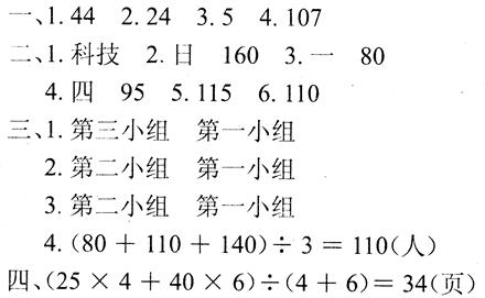 四年级下册数学第10章·第十单元第四节平均数与条形统计图1