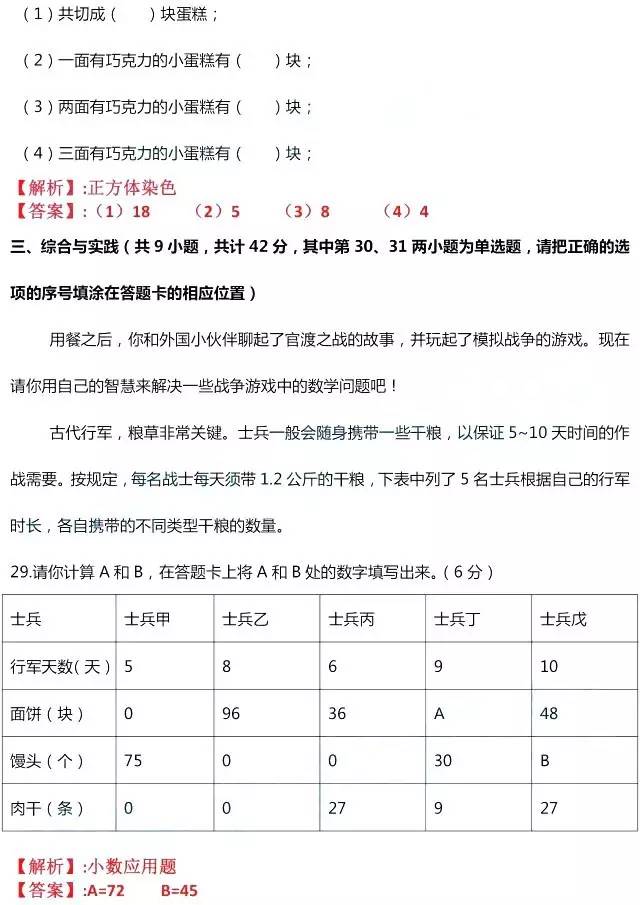 2017郑州民办小学阶段性评价数学试卷及答案解析5
